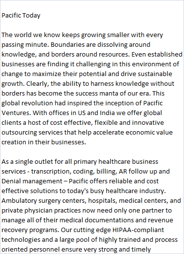 Pacific Ventures Pvt Ltd